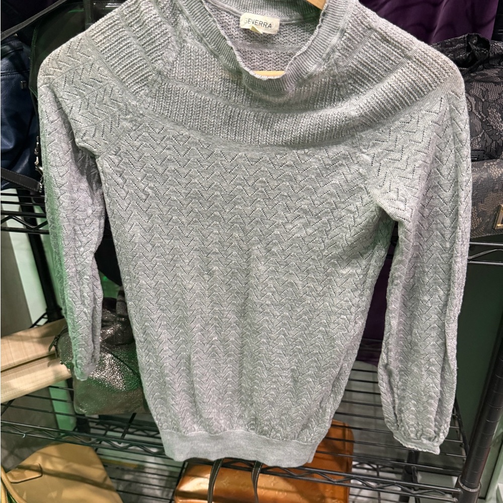 GENERRA‎ Women's Silver Cowl Neck Sweater